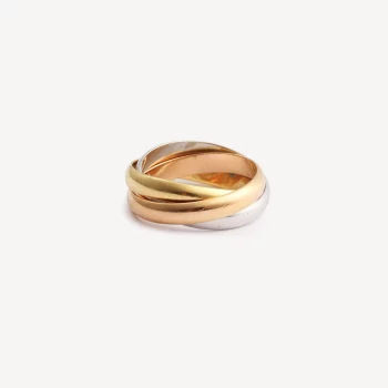 Second Hand Jewelry: Cartier Trinity Ring with 3 Rings in Yellow Gold, Rose Gold and White Gold