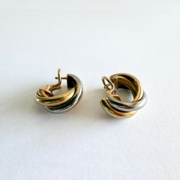 Boucles d'oreilles Trinity 3 Ors GM Cartier d'occasion : Bijou authentifié