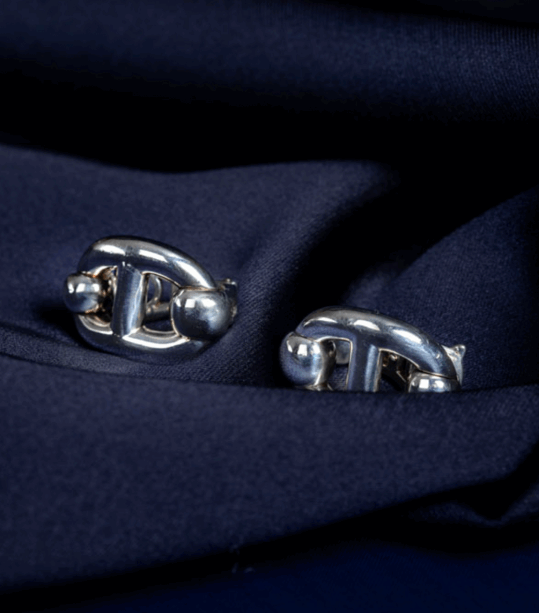 Boucles d'Oreilles Chaîne d'ancre Hermès d'occasion : Bijou authentifié